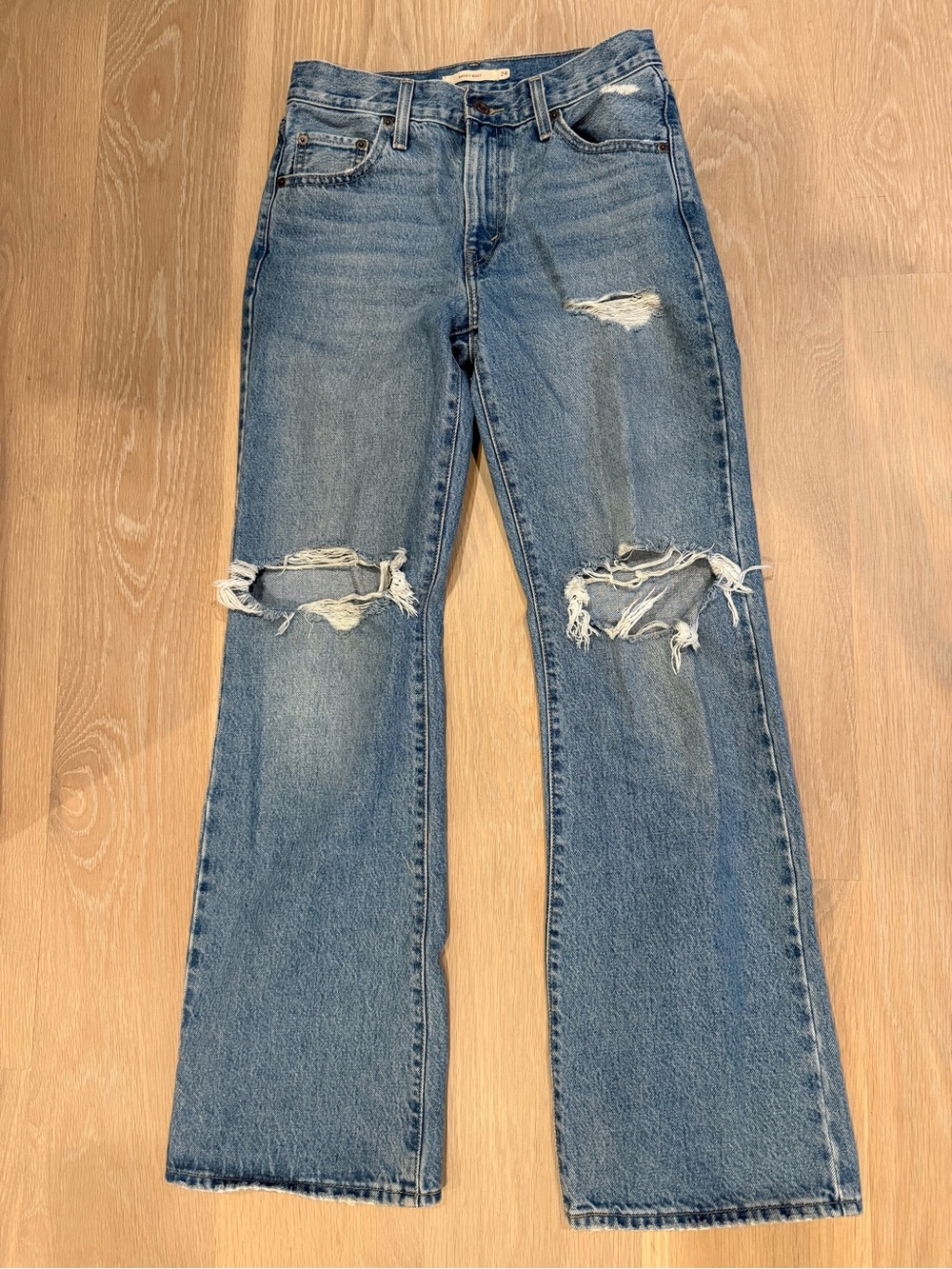 Levi's Light Blue baggy boot jeans